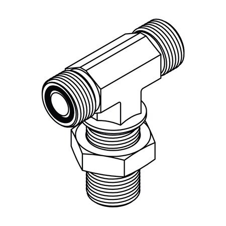 Tompkins Hydraulic Fitting-Steel10MORFS BLKD UNION TEE W/LN FF2703-LN-10-10-10
